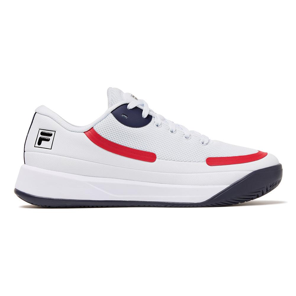 Men`s Quick Ace Tennis Shoes White and Navy Footwear Fila