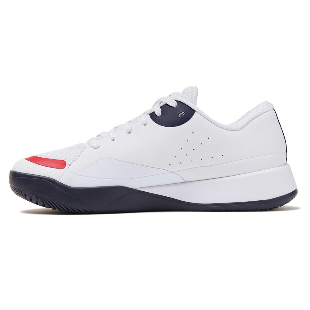 Men`s Quick Ace Tennis Shoes White and Navy Footwear Fila