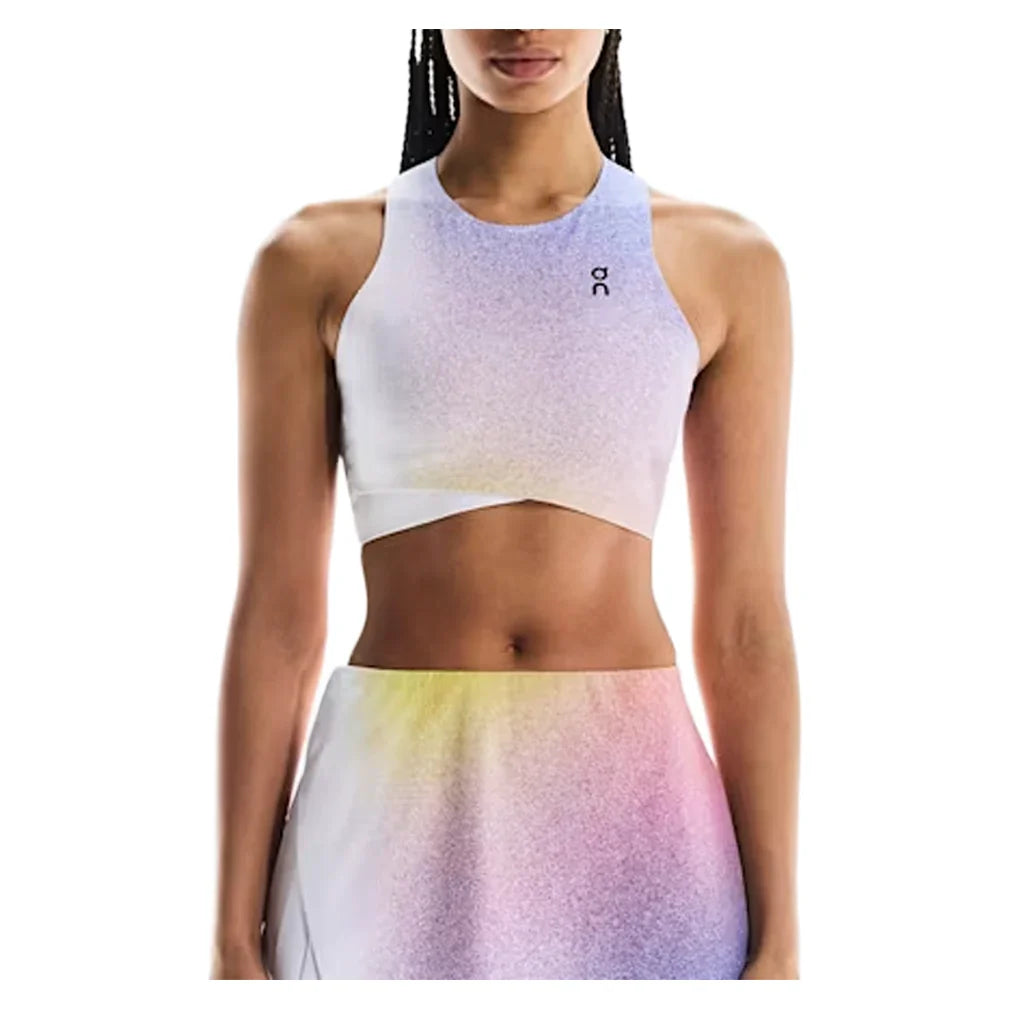 Women`s Court Crop Tennis Top White and Indigo Apparel On