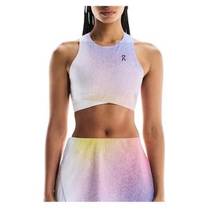 Women`s Court Crop Tennis Top White and Indigo Apparel On
