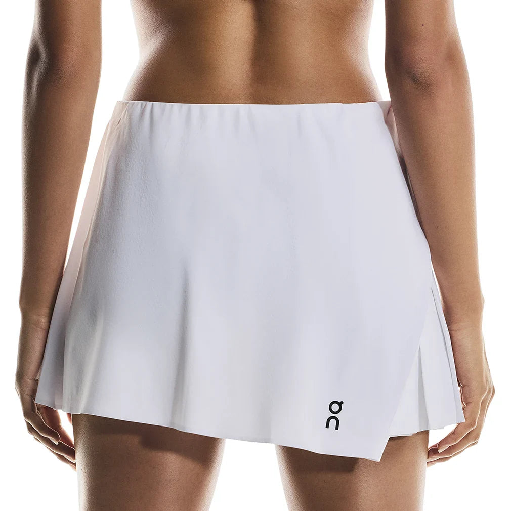 Women`s Court Side Pleat Tennis Skort White Apparel On