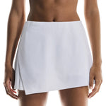 Women`s Court Side Pleat Tennis Skort White Apparel On