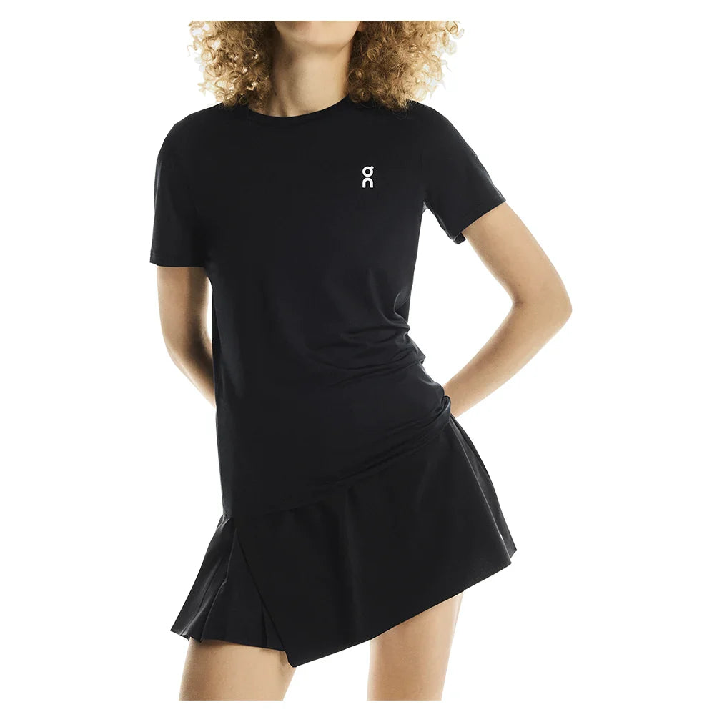Women`s Court Side Pleat Tennis Skort Black Apparel On