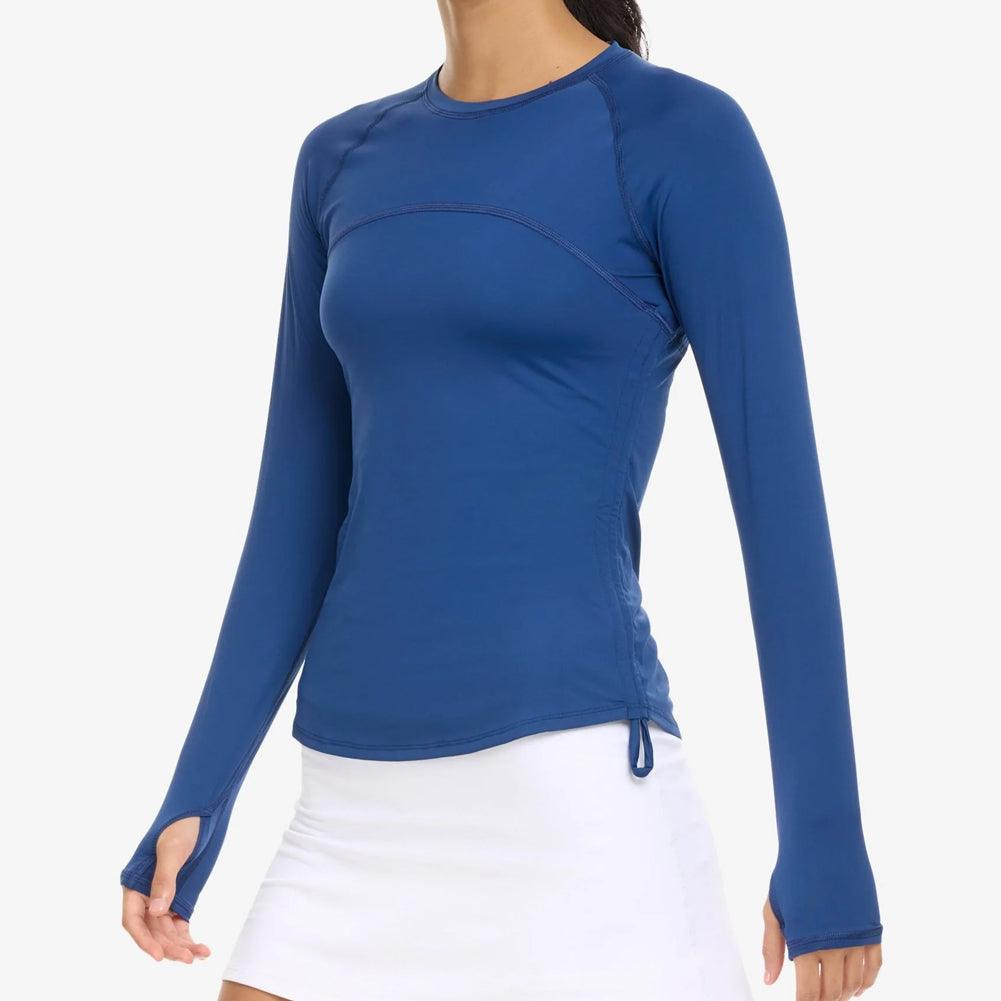 Women`s Drawstring Long Sleeve Tennis Crew Apparel BloqUV