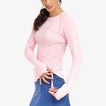 Women`s Drawstring Long Sleeve Tennis Crew Apparel BloqUV