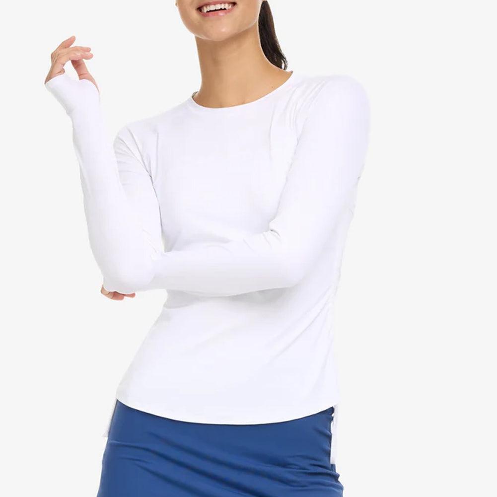 Women`s Drawstring Long Sleeve Tennis Crew Apparel BloqUV