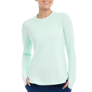 Women`s Relaxed Scallop Long Sleeve Tennis Top Apparel BloqUV