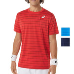 Men`s Court Stripe Short Sleeve Tennis Top Apparel Asics