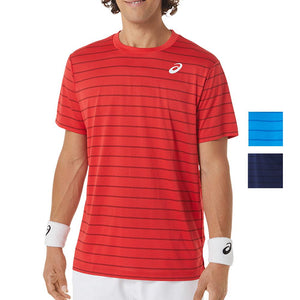 Men`s Court Stripe Short Sleeve Tennis Top Apparel Asics