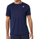 Men`s Court Stripe Short Sleeve Tennis Top Apparel Asics
