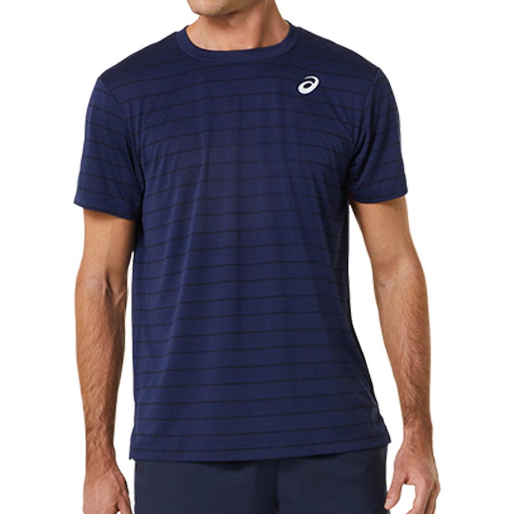 Men`s Court Stripe Short Sleeve Tennis Top Apparel Asics