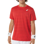 Men`s Court Stripe Short Sleeve Tennis Top Apparel Asics