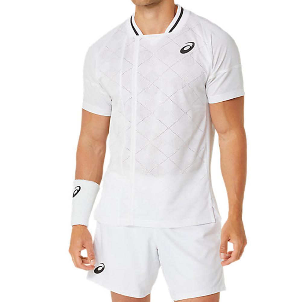 Men`s Match Actibreeze Short Sleeve Tennis Top Brilliant White Apparel Asics