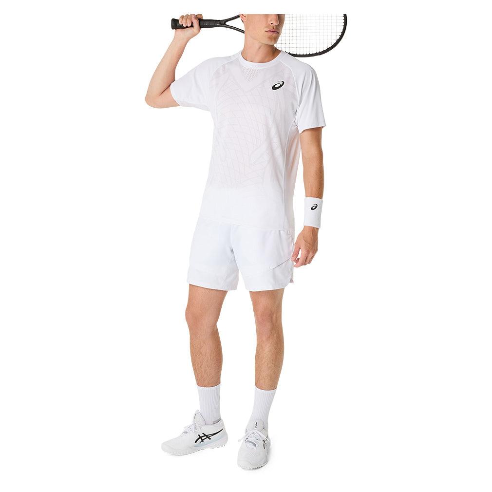 Men`s Match ACTIBREEZE Short Sleeve Tennis Top Brilliant White Apparel Asics