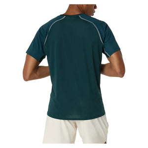 Men`s Match ACTIBREEZE Short Sleeve Tennis Top Saxon Green Apparel Asics