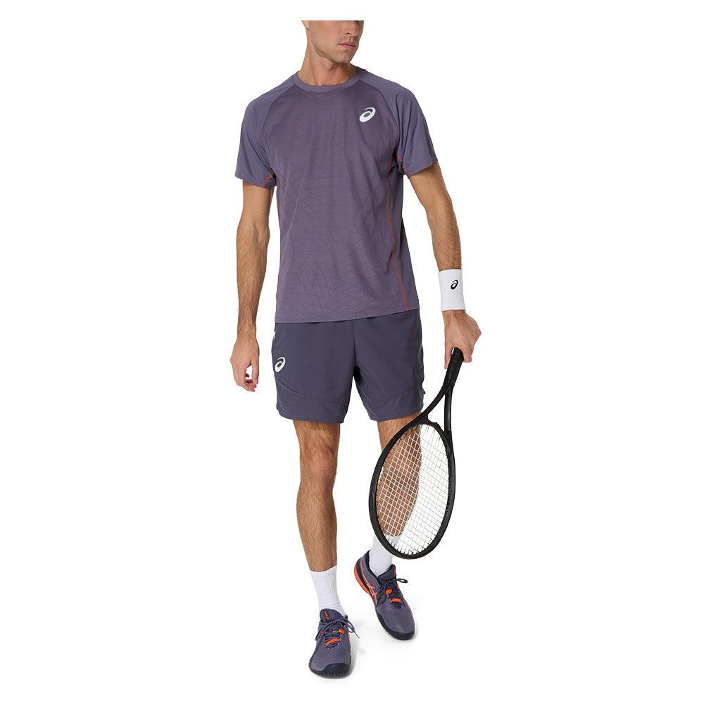 Men`s Match ACTIBREEZE Short Sleeve Tennis Top Greyish Purple Apparel Asics