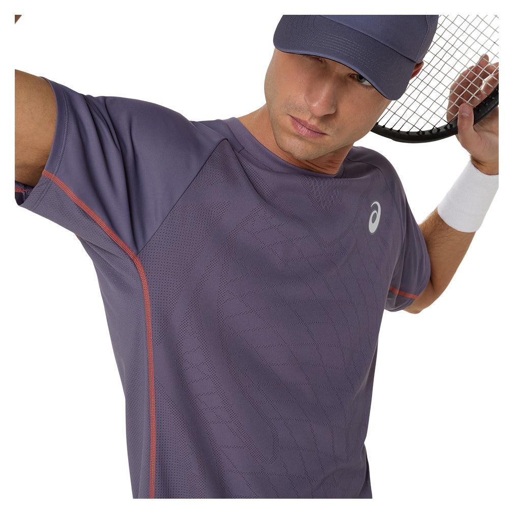 Men`s Match ACTIBREEZE Short Sleeve Tennis Top Greyish Purple Apparel Asics