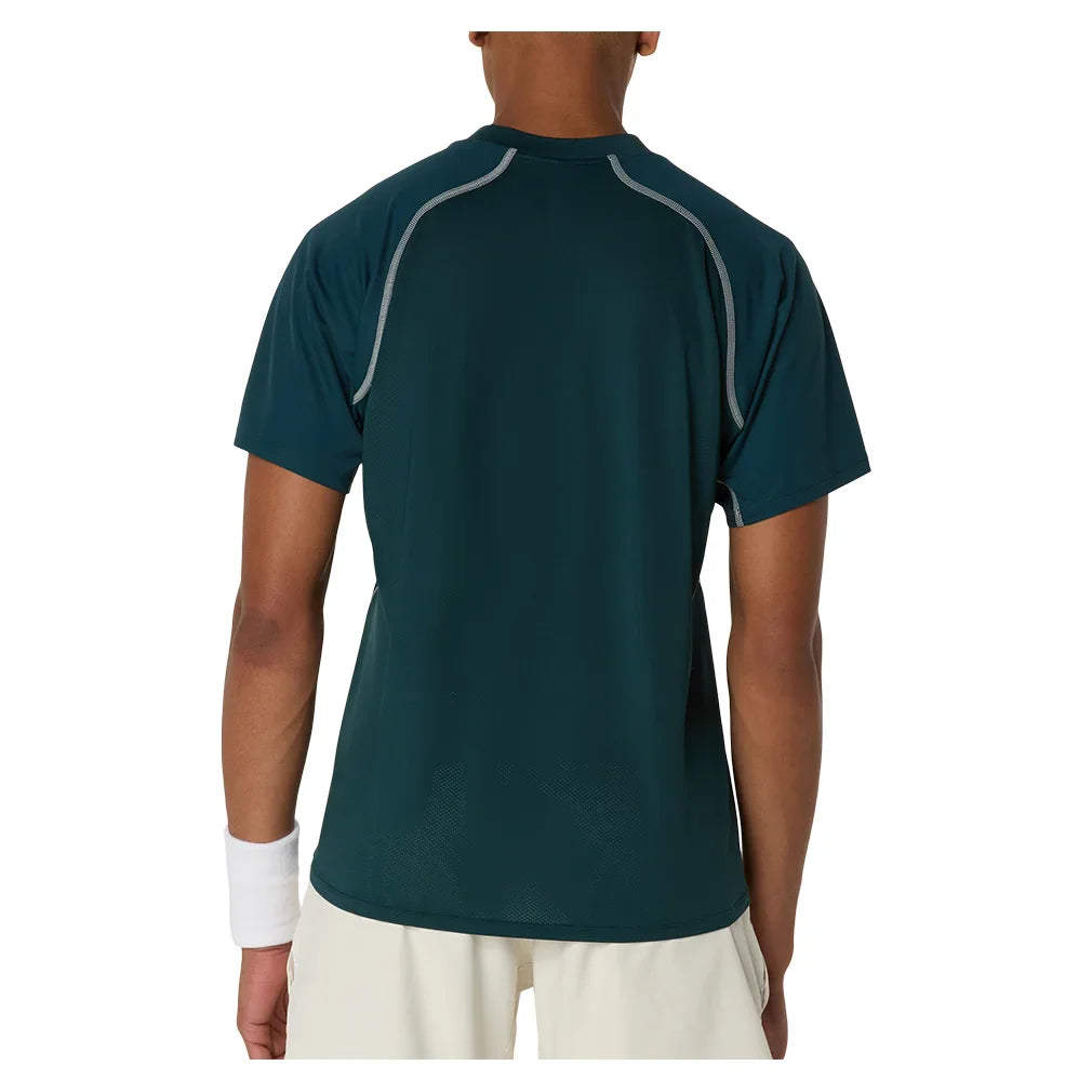 Men`s Match ACTIBREEZE Tennis Polo Saxon Green Apparel Asics