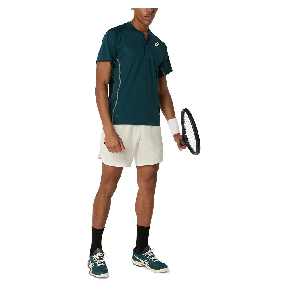 Men`s Match ACTIBREEZE Tennis Polo Saxon Green Apparel Asics