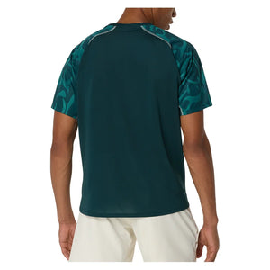 Men`s Game Short Sleeve Tennis Top Saxon Green Apparel Asics