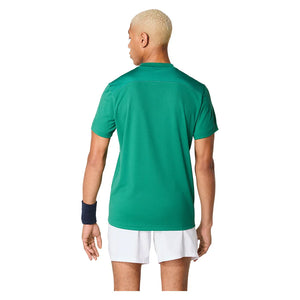 Men`s Court Short Sleeve Tennis Top Jasper Green Apparel Asics