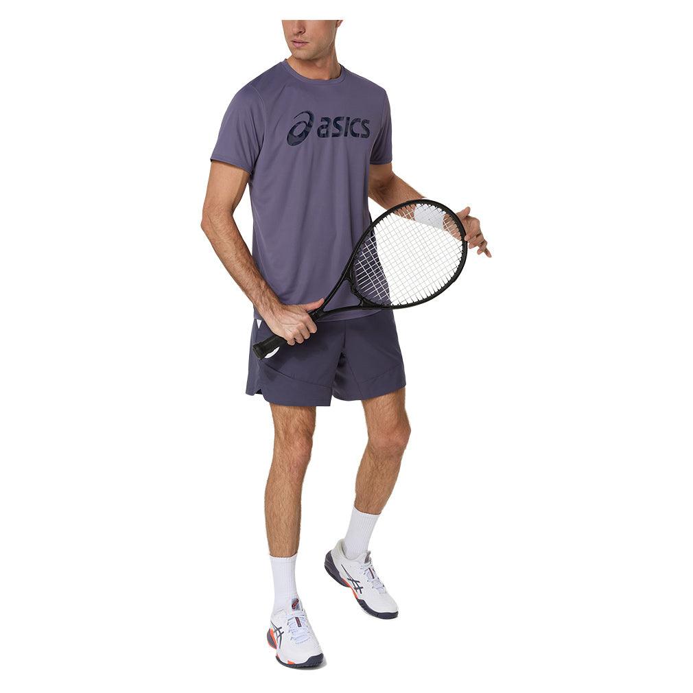 Men`s Match Seasonal Graphic Tennis Tee Greyish Purple Apparel Asics