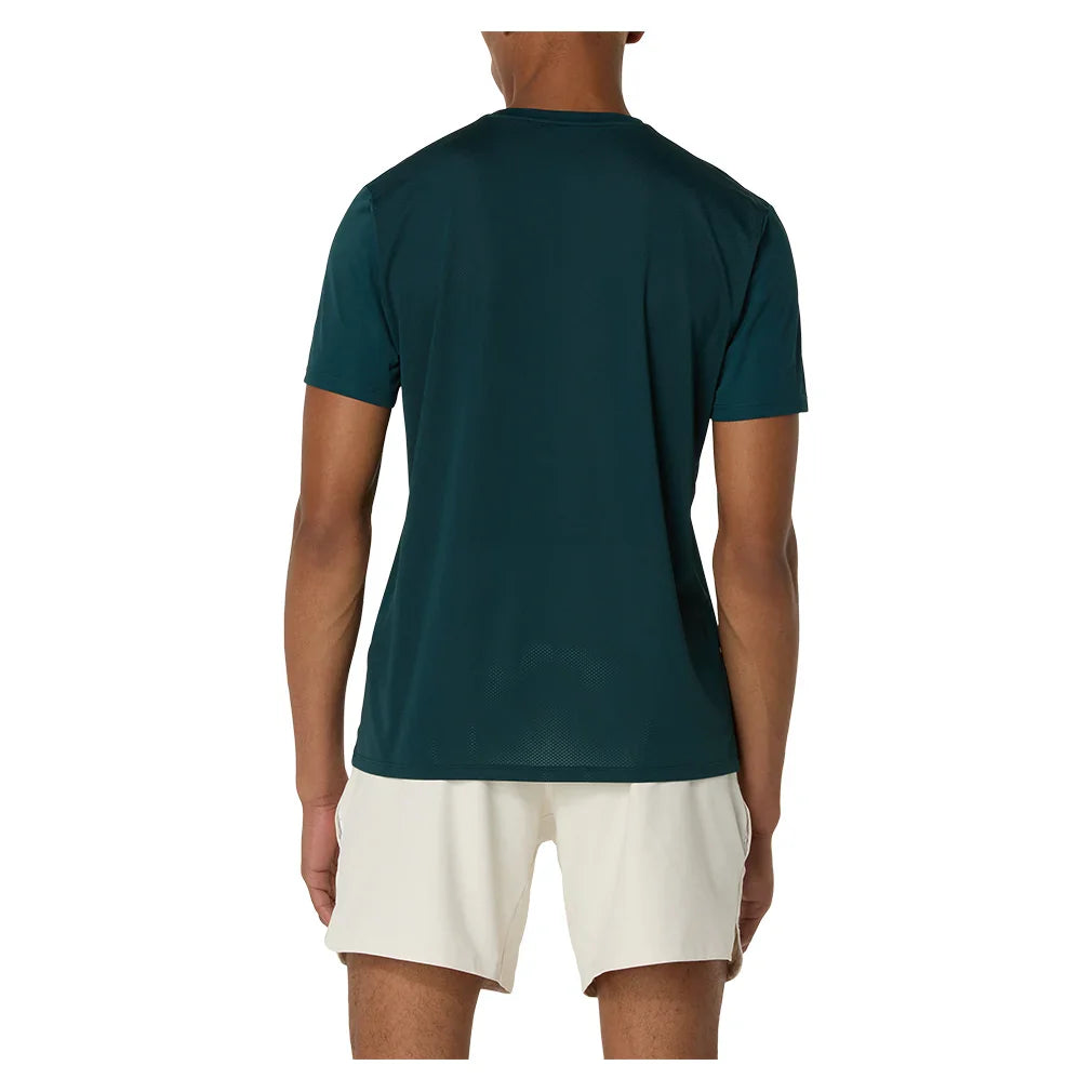 Men`s Match Seasonal Graphic Tennis Tee Saxon Green Apparel Asics