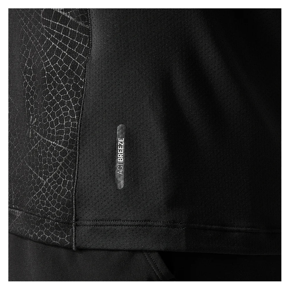 Men`s Match Night Energy Short Sleeve Tennis Top Performance Black Apparel Asics