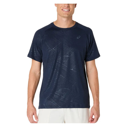 Men`s Game All Over Print Short Sleeve Tennis Top Apparel Asics
