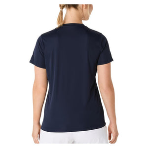 Women`s Court Graphic Tennis Tee Midnight and Huddle Yellow Apparel Asics