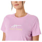 Women`s Court Graphic Tennis Tee Light Ube and Brilliant White Apparel Asics