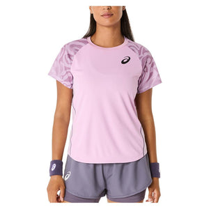 Women`s Game Short Sleeve Tennis Top Light Ube Apparel Asics