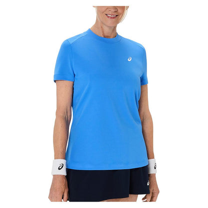 Women`s Court Short Sleeve Tennis Top Blue Coast Apparel Asics
