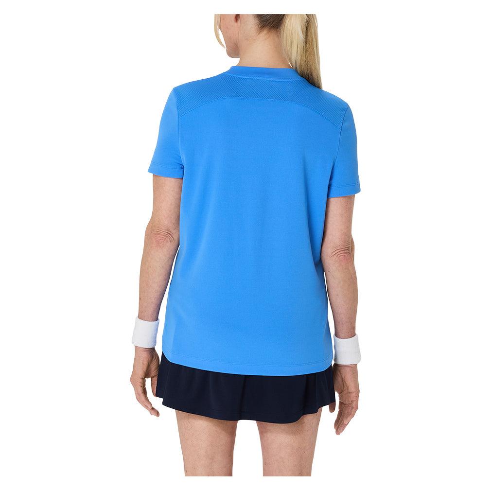 Women`s Court Short Sleeve Tennis Top Blue Coast Apparel Asics