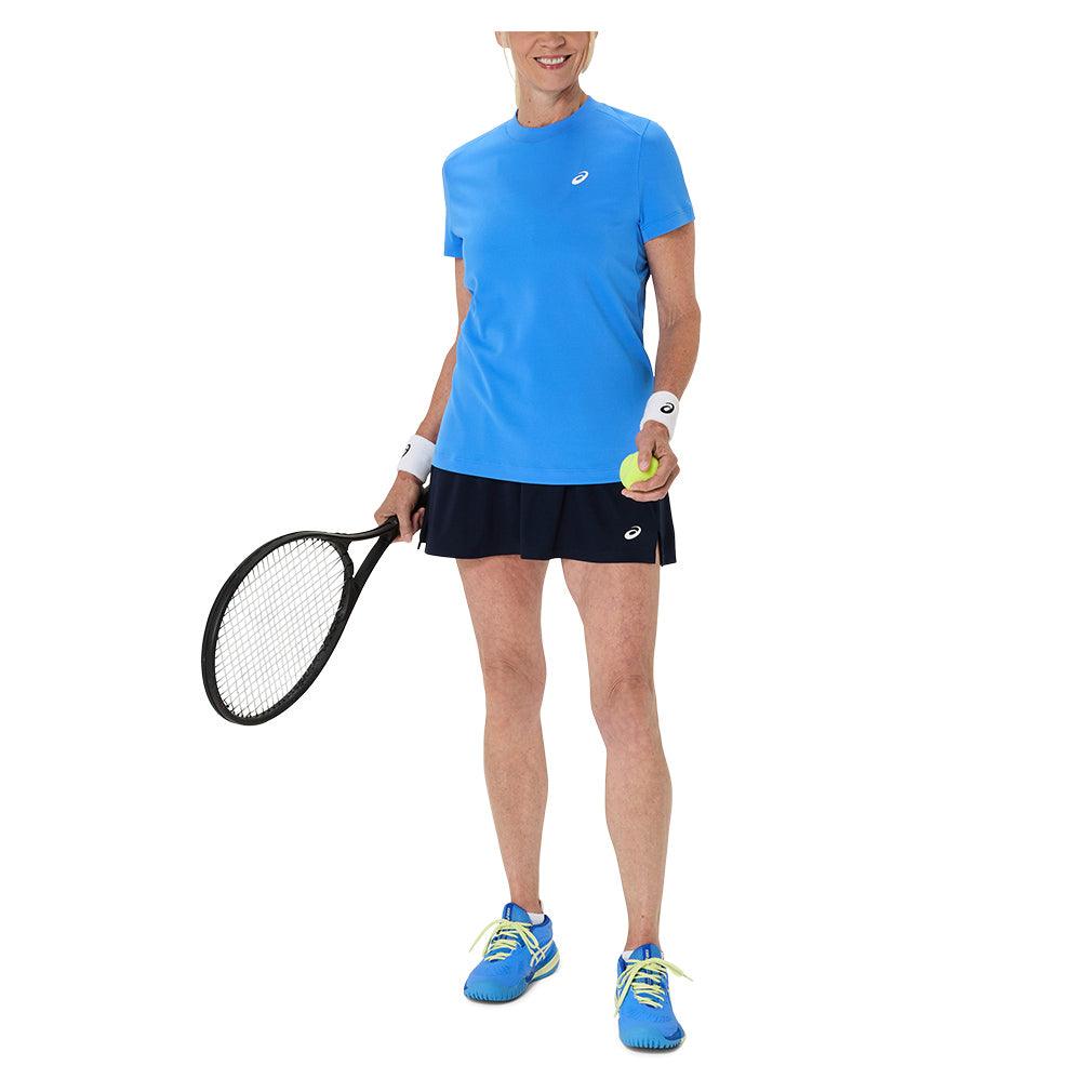 Women`s Court Short Sleeve Tennis Top Blue Coast Apparel Asics