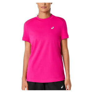 Women`s Court Short Sleeve Tennis Top Pink Rave Apparel Asics