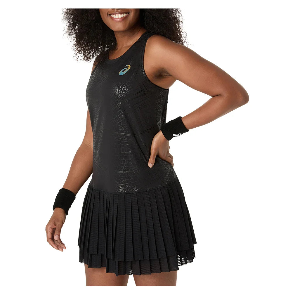 Women`s Match Night Energy Tennis Dress Performance Black Apparel Asics