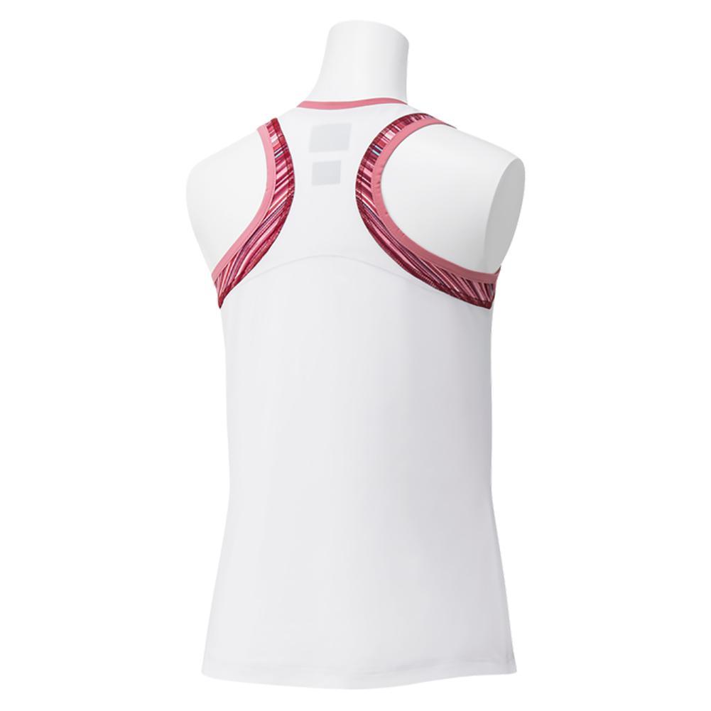 Women`s Tournament Tennis Tank White and Red Apparel Yonex
