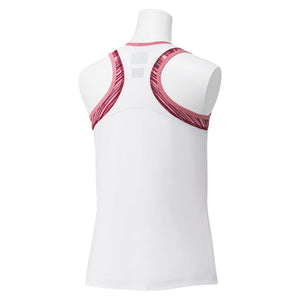Women`s Tournament Tennis Tank White and Red Apparel Yonex