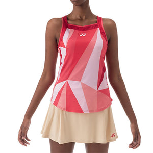Women`s Pattern Tennis Tank Top Tango Red Apparel Yonex