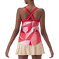 Women`s Pattern Tennis Tank Top Tango Red Apparel Yonex
