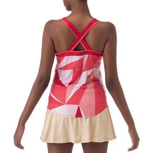 Women`s Pattern Tennis Tank Top Tango Red Apparel Yonex