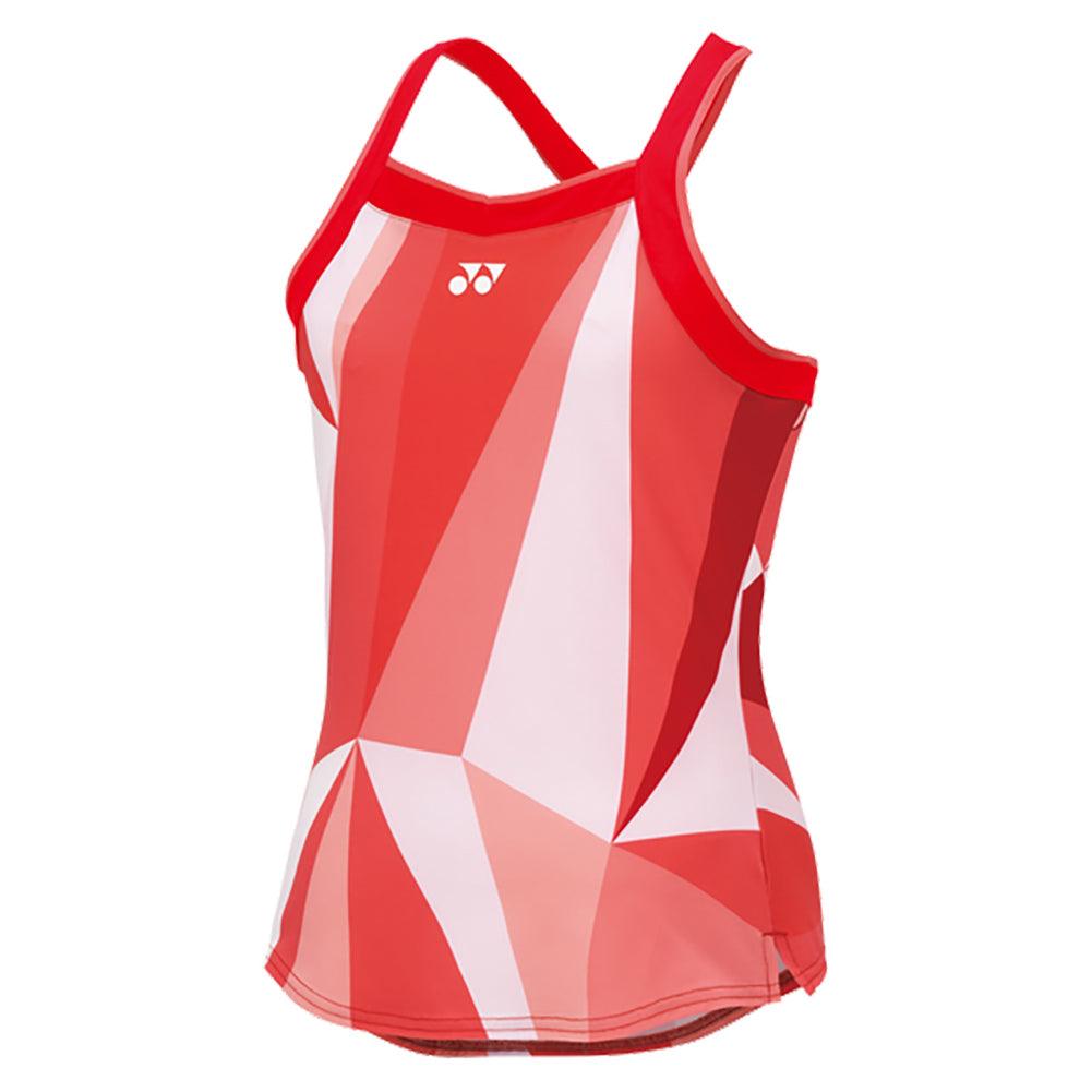 Women`s Pattern Tennis Tank Top Tango Red Apparel Yonex