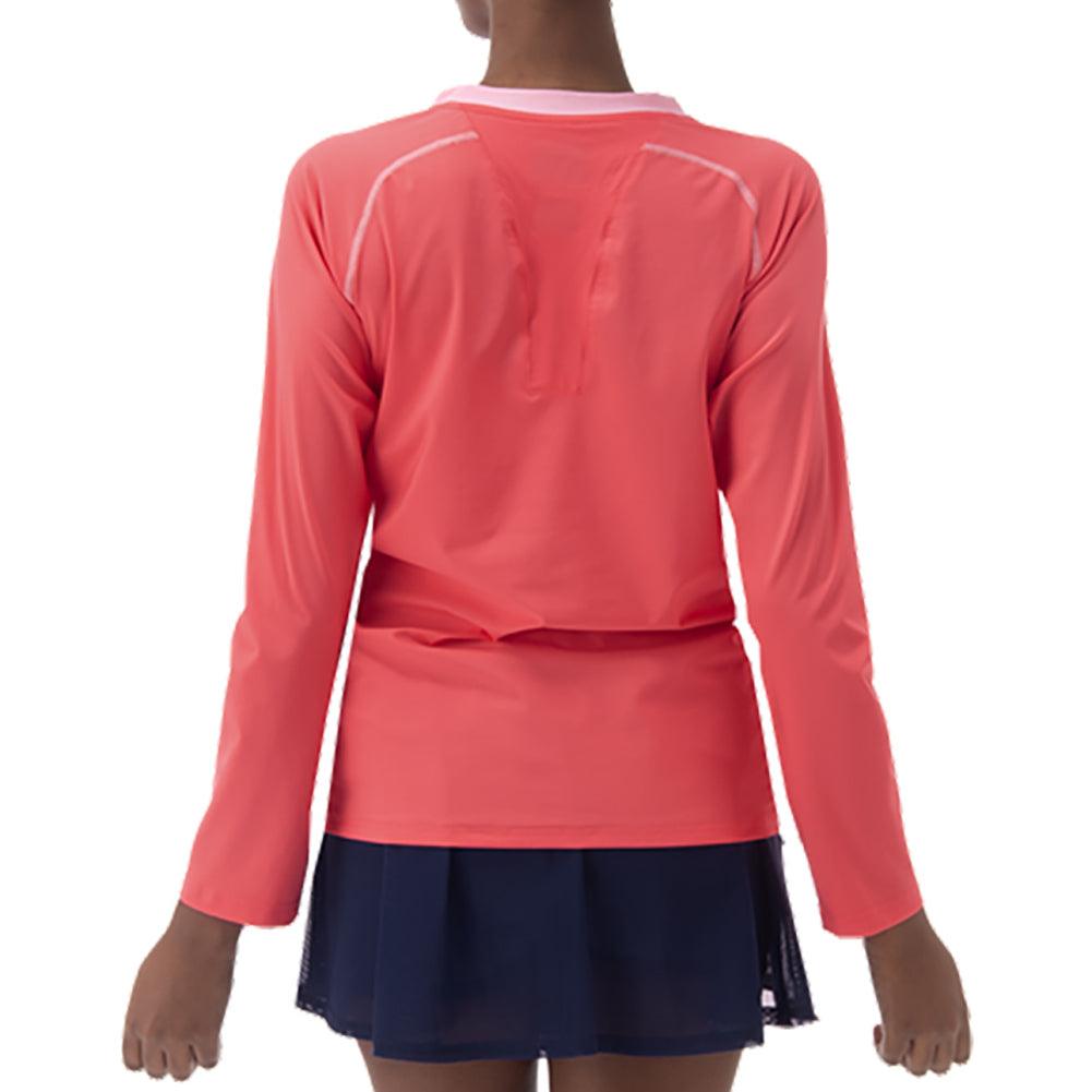 Women`s Long Sleeve Tennis Top Coral Apparel Yonex