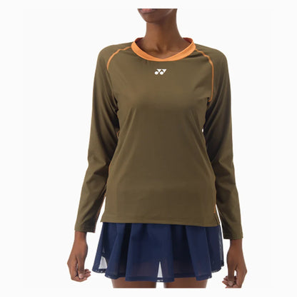 Women`s Tournament Long Sleeve Tennis Top Oil Brown Apparel Yonex