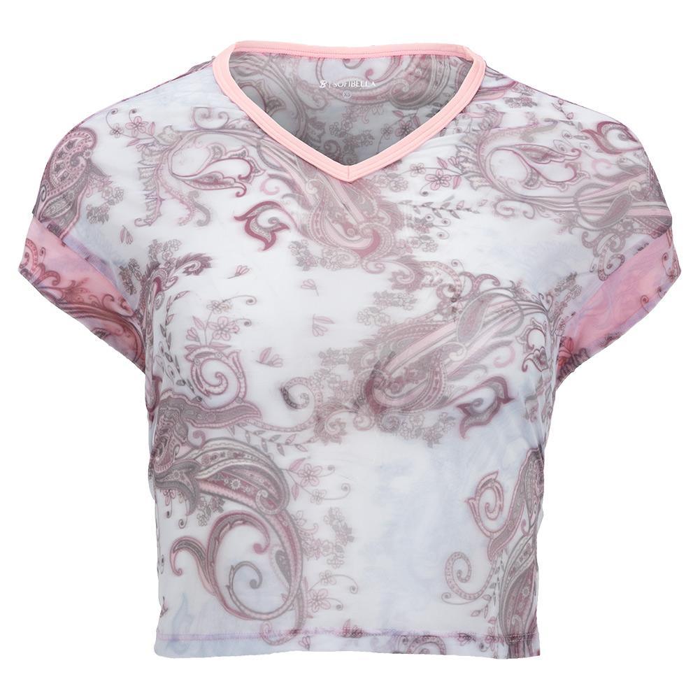 Women's Sweet Shots Mesh Cover-Up Tennis Top Dancing Paisley Apparel Sofibella