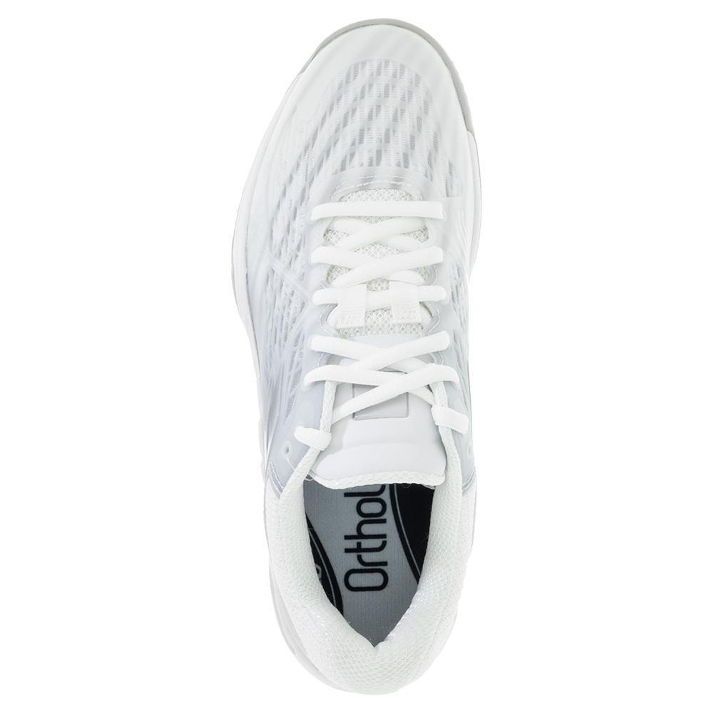 Women`s Mirage 100 Speed Tennis Shoes All White and Silver Metal 2 Footwear Lotto