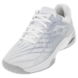 Women`s Mirage 100 Speed Tennis Shoes All White and Silver Metal 2 Footwear Lotto