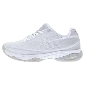 Women's Mirage 300 Speed Tennis Shoes All White and Silver Metal 2 Footwear Lotto