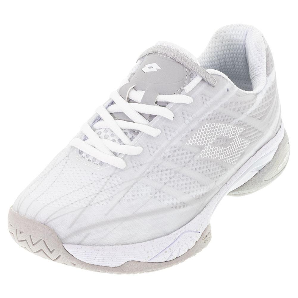 Women's Mirage 300 Speed Tennis Shoes All White and Silver Metal 2 Footwear Lotto